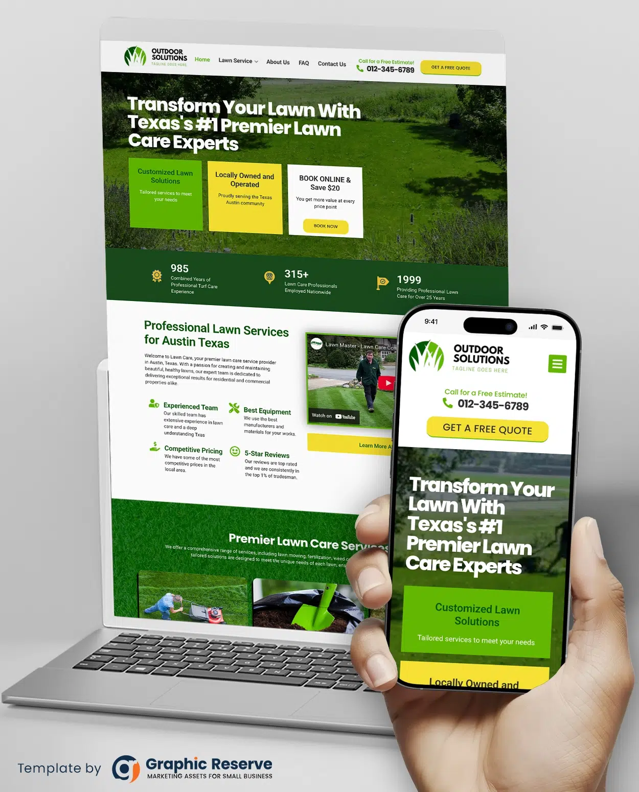 Lawn Care Web Design Template – WordPress Elementor Kit