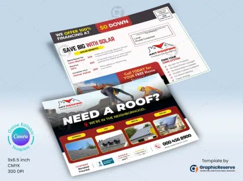 Roof Repairing Service EDDM Mailer Design (9 x 6.5 in)