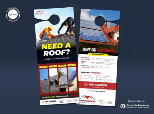 Roofing Business Marketing Door Hanger Canva Template