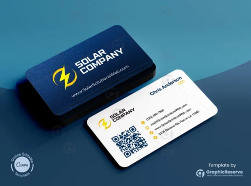 Solar Business Card Template Canva