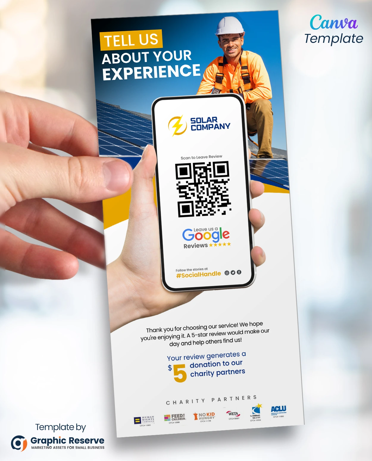 Solar Energy Google Review Request Rack Card Flyer Template