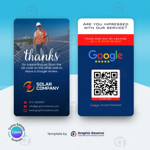 Solar Google Review Request Business Card