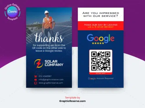 Solar Google Review Request Business Card