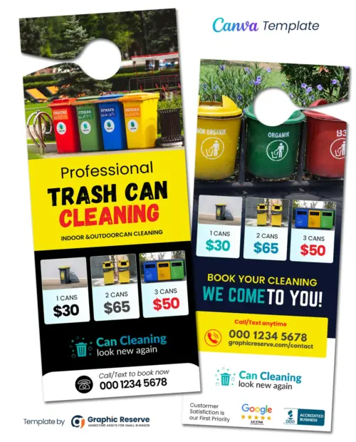 Trash Can Cleaning Pricing Door Hanger 1
