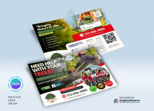 Tree and gardening service EDDM Postcard Design Template