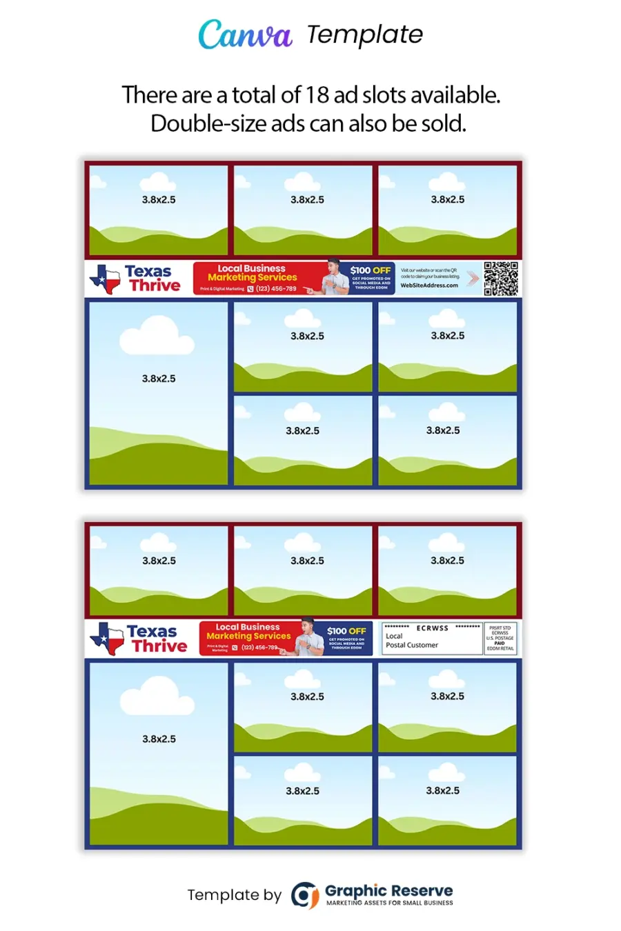 12x9-Shared-Cost-Co-op-EDDM-Postcard-Canva-Template-with-18-Ad-Placeholders