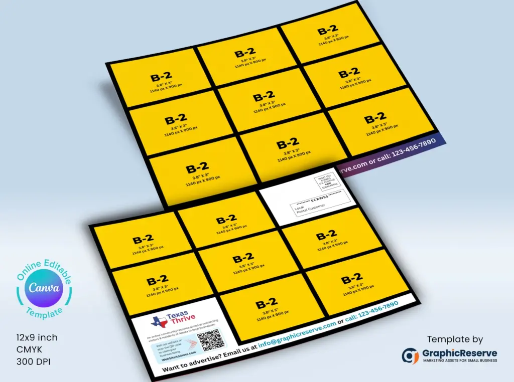 Co opp eddm postcard with ad size canva template