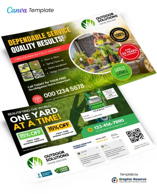Lawn Care EDDM Postcard Template – Canva Design for Direct Mail Marketing