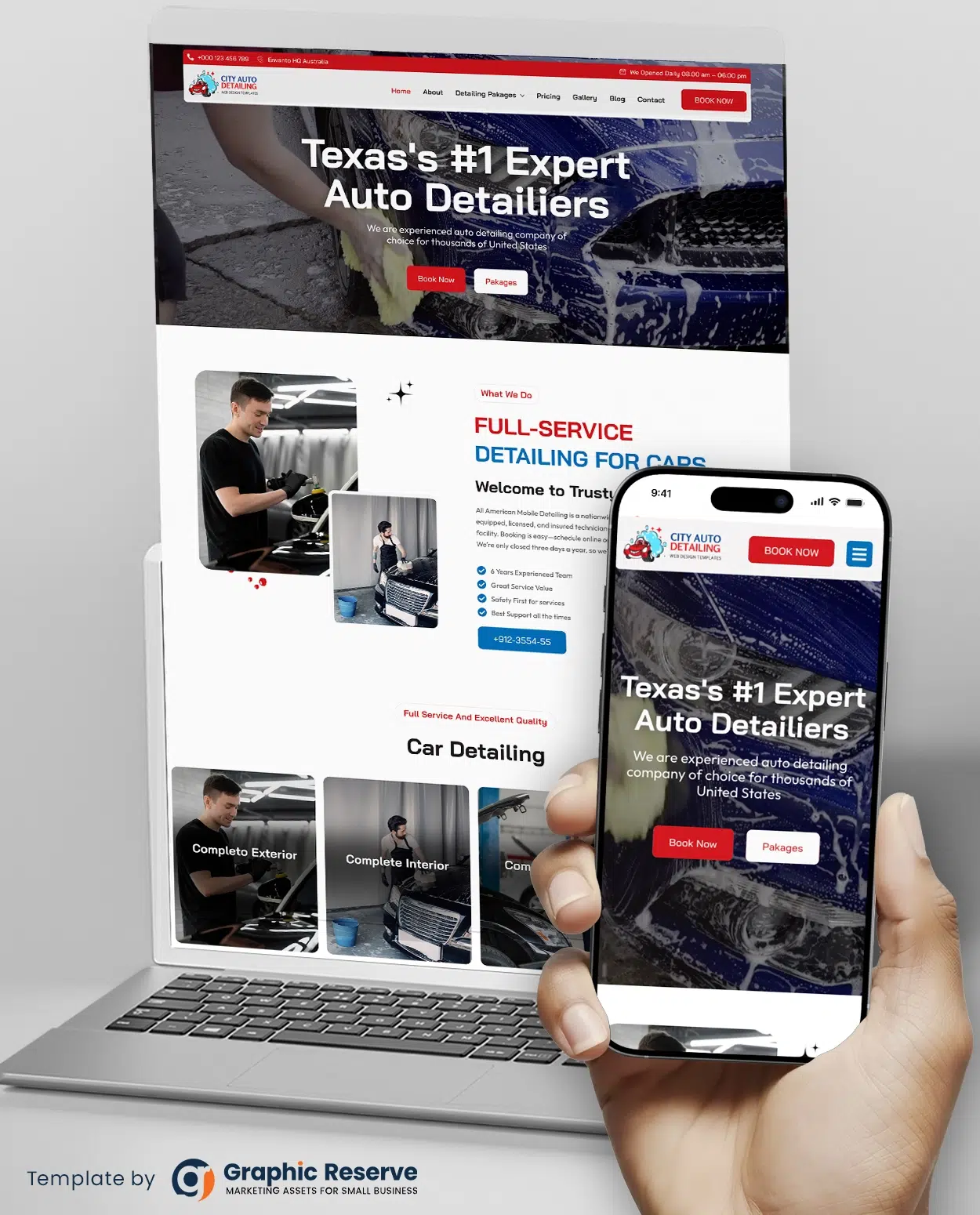 Auto Detailing Website Template – WordPress Drag and Drop Elementor Kit