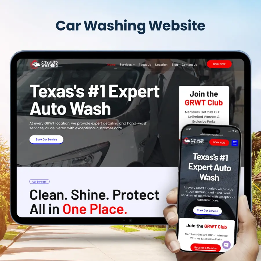 Car Washing Website Template – WordPress Drag and Drop Elementor Kit