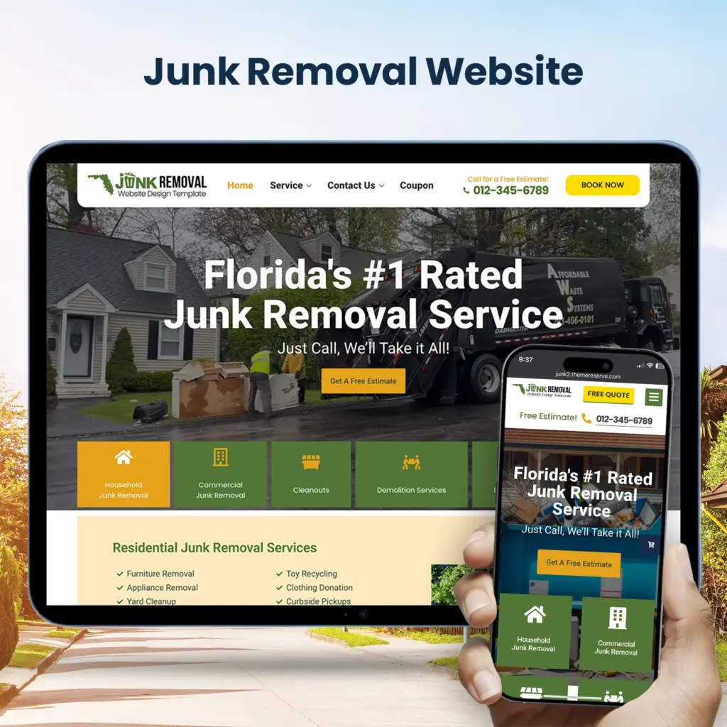 Junk Removal Web Design Template – WordPress Elementor Kit