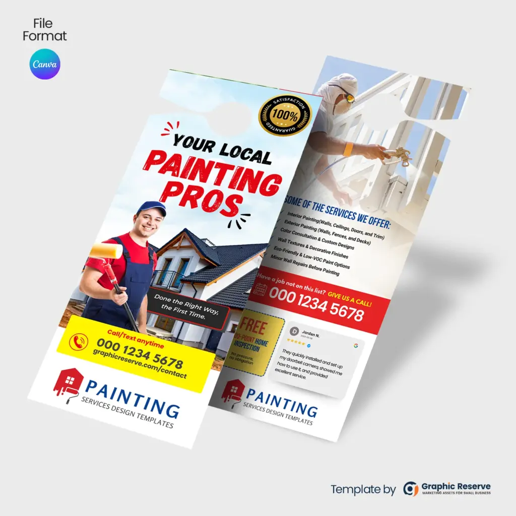 Painting Company Door Hanger Template Canva – Canva template