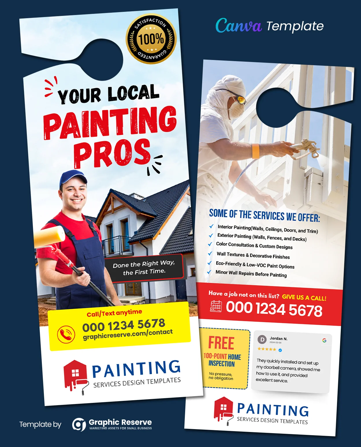 Painting Company Door Hanger Template Canva