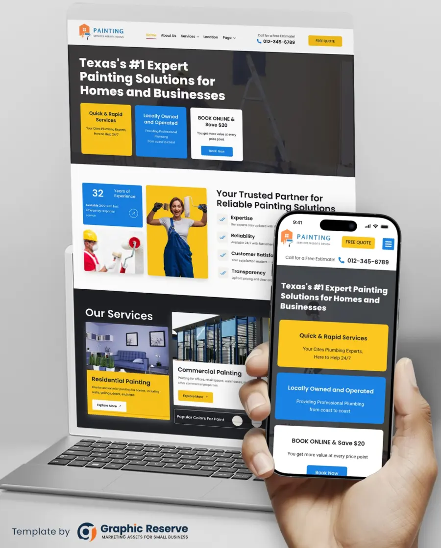 Website Design Template For Painting Company