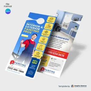 Painting-service-Door-Hanger-Design-Canva Template