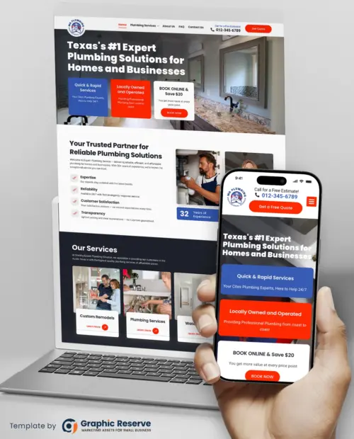 Plumbing Website Template – WordPress Drag and Drop Elementor Kit