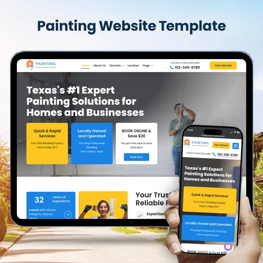 Painting Business Website Template – WordPress Drag and Drop Elementor Kit