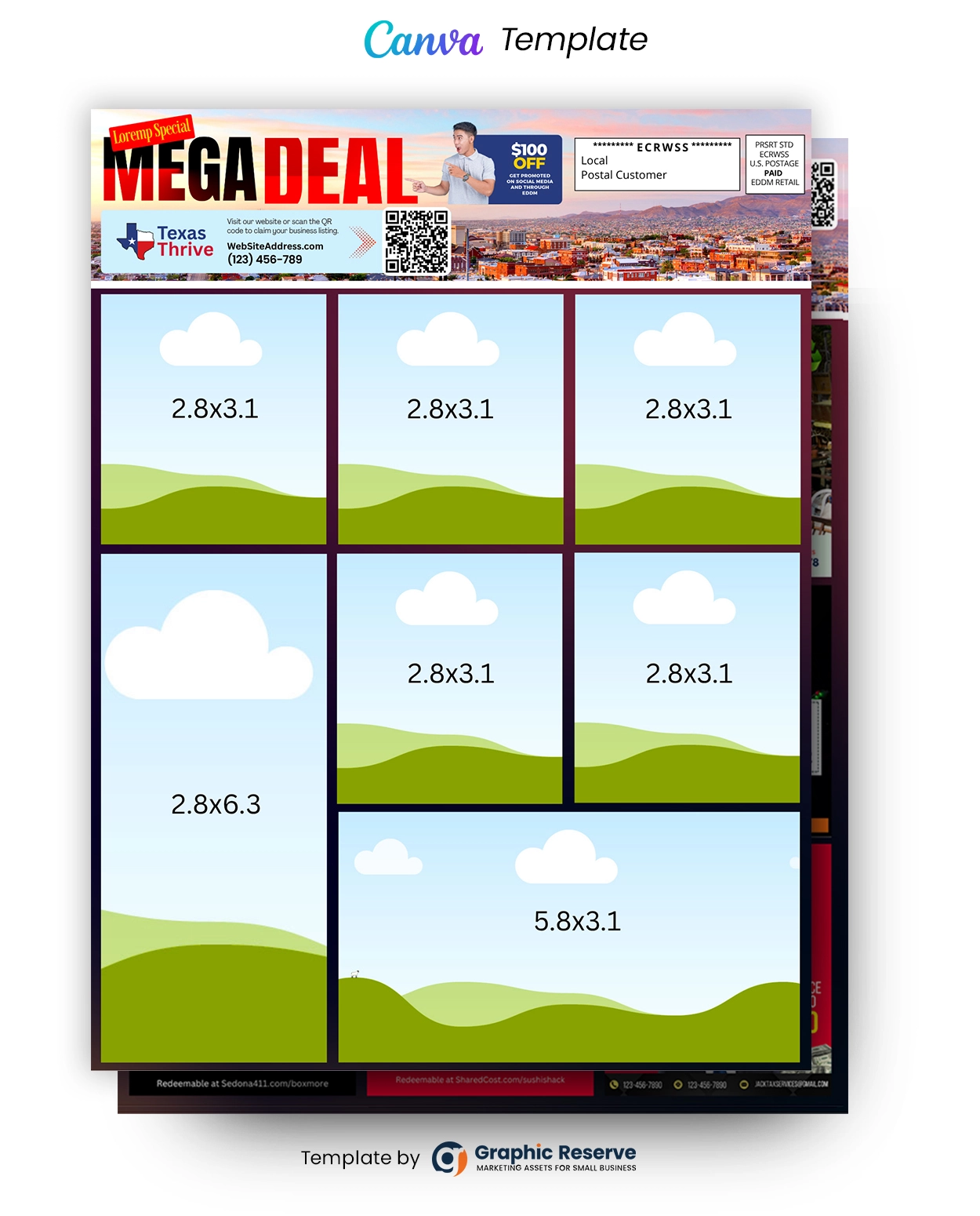 12x9-Shared-Cost-Co-op-EDDM-Postcard-Template-with-7-Ad-Placeholders