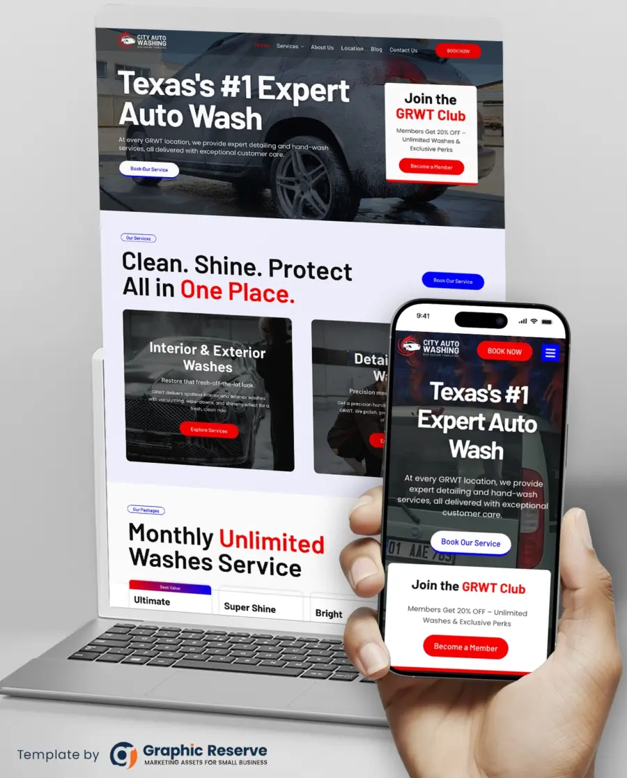 Car Washing Website Template – WordPress Drag and Drop Elementor Kit