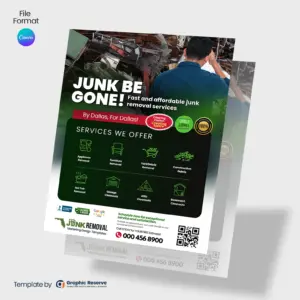 Dark Style Junk Removal Advertising Flyer Template