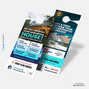Exterior Cleaning Door Hanger Editable Canva Template