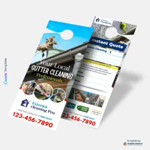 Gutter Cleaning Quote Door Hanger Instant Canva Template