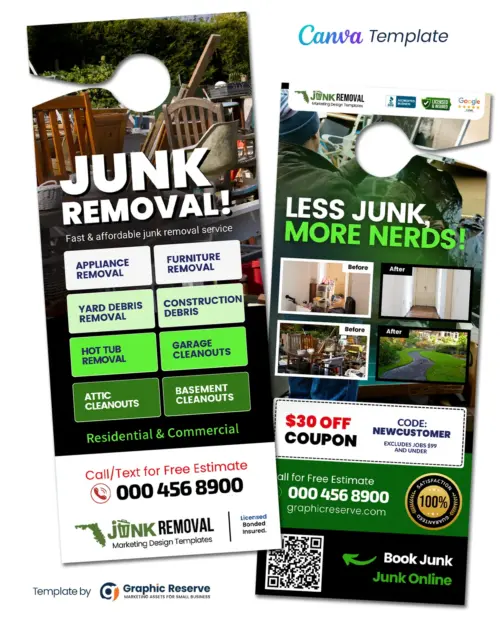 Junk Hauling Service Advertising Door Hanger Template