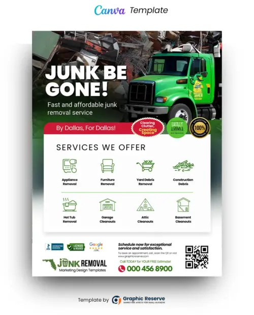 Junk Removal Advertising Flyer Design Template