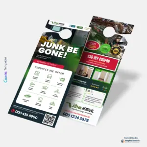 Custom Junk Hauling Price List Door Hanger Canva Template