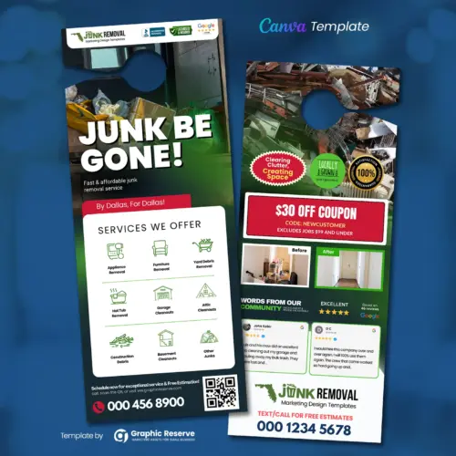 Junk Removal Door Hanger Template - Online Editable Canva Design