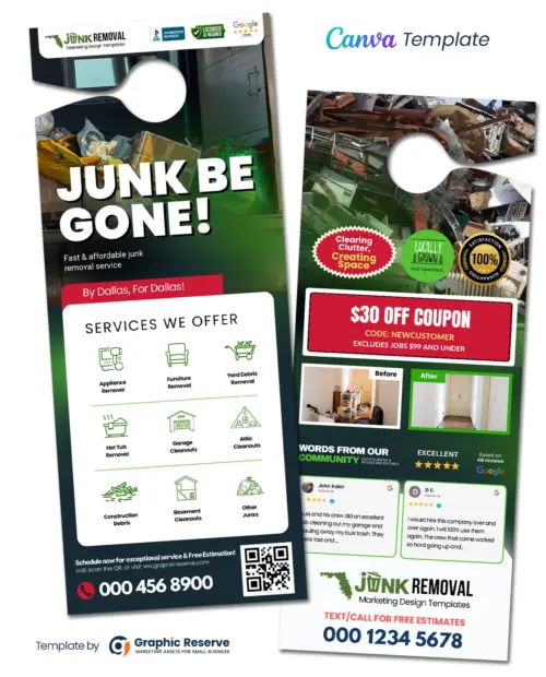 Junk Removal Door Hanger Template