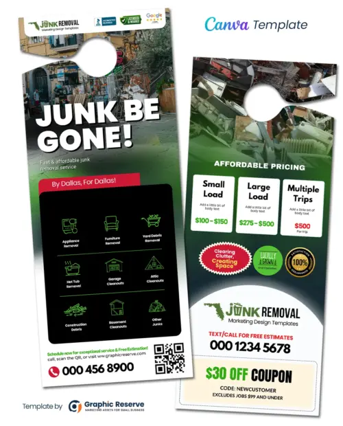 Junk Removal Pricing Door Hanger Template