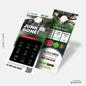 Junk Removal Pricing Door Hanger Editable Canva Template