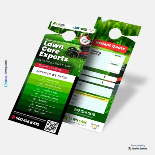 Landscaping Quote Door Hanger Instant Canva Template