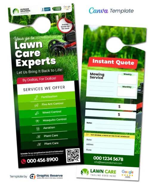 Landscapping Instant Quote Door Hanger Template Canva 1