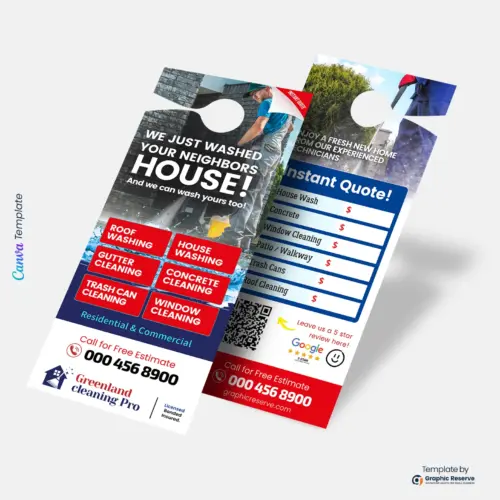 Custom Exterior Wash Flyer Door Hanger Design Template