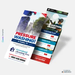 pressure washing instant quote door hanger design canva template