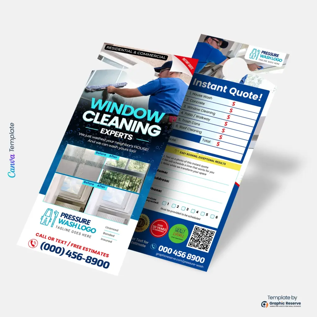 Custom Pressure Washing Flyer Door Hanger Design Template