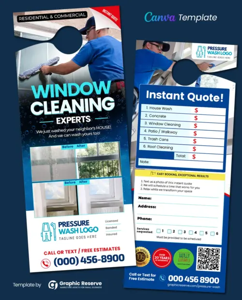 Window Cleaning Instant Quote Door Hanger Template