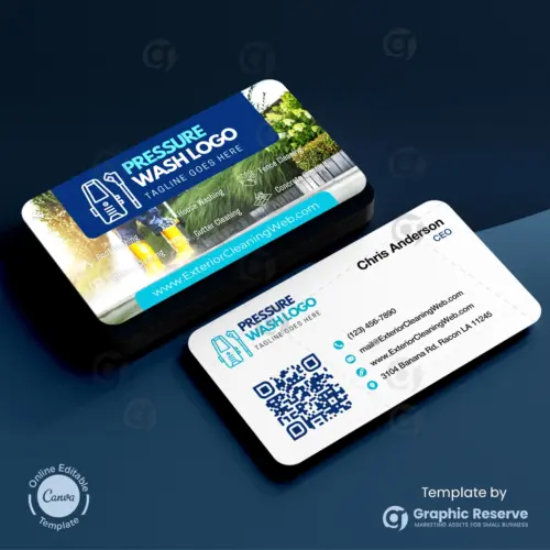 Exterior Cleaning Business Card | Editable Canva Template