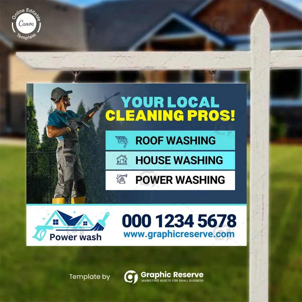 pressure washing yard sign template