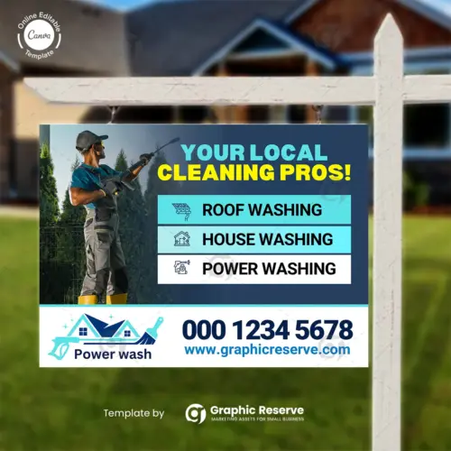 Power Washing Yard Sign Canva Template | Editable for All Services