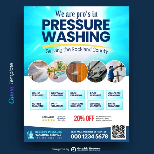 Pressure Washing Flyer | Editable Canva Template