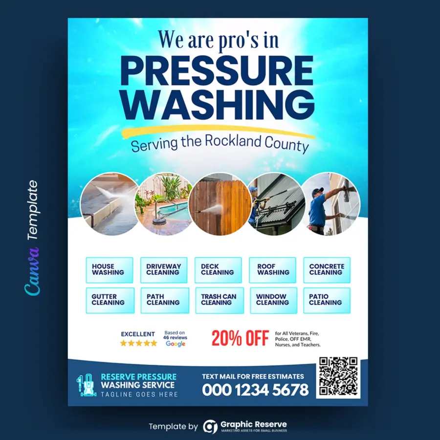 Pressure Washing Flyer | Editable Canva Template