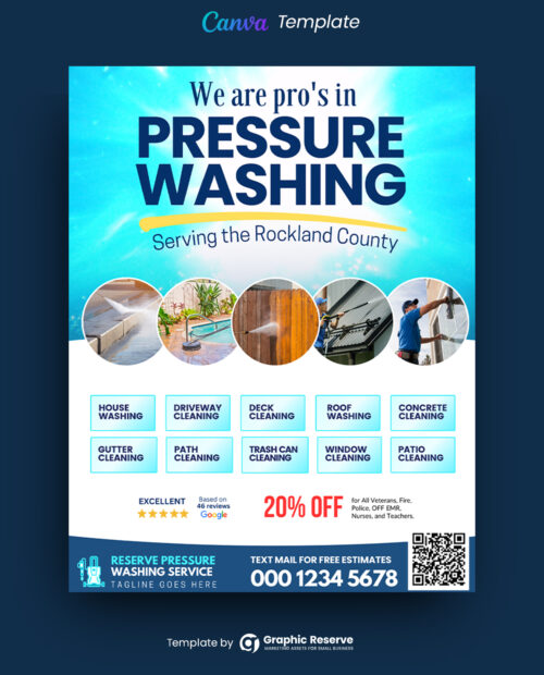 Pressure Washing Flyer | Editable Canva Template