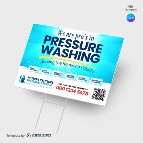Pressure Washing Yard Sign | Editable Canva Template