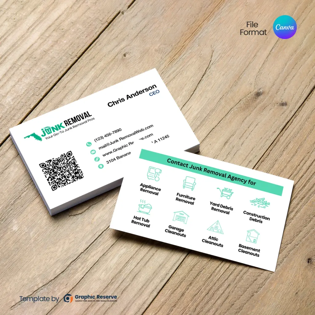 Business Card For Junk Removal Service Providers | Canva Template – Canva template