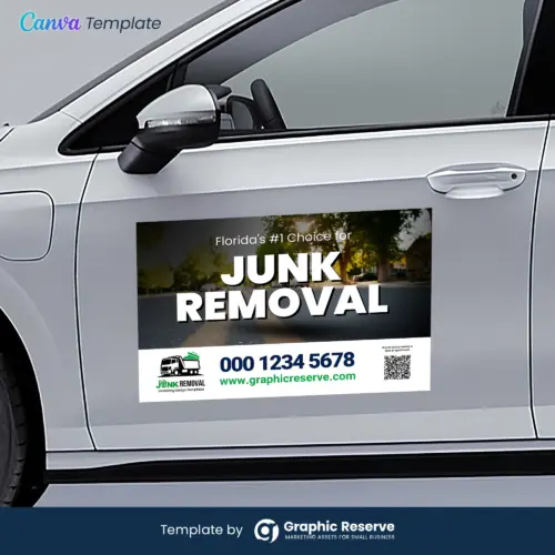 Professional Junk Hauling Car Magnet Canva Template