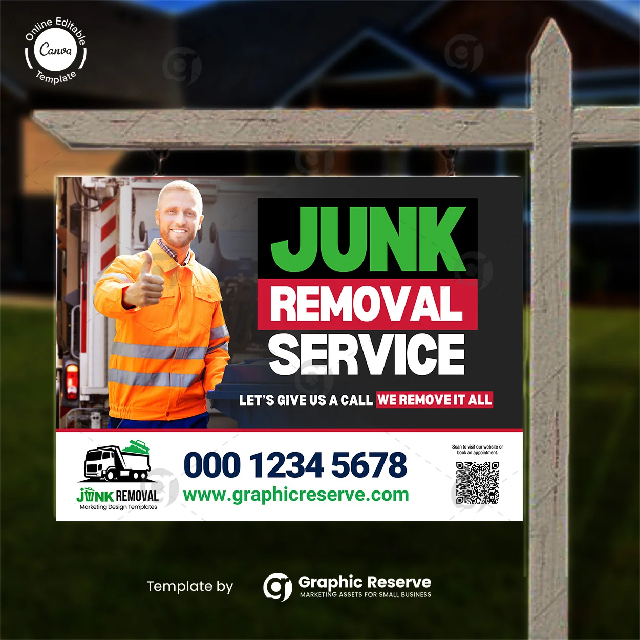 Junk Removal Yard Sign Template Canva