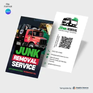 Editable Junk Removal Business Card Template – Canva Design for Hauling Services – Canva template